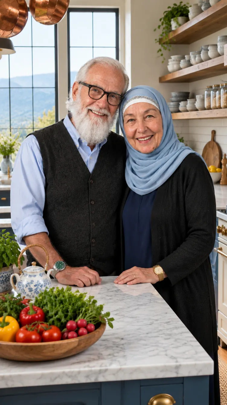 Adam and Sarah in their kitchen